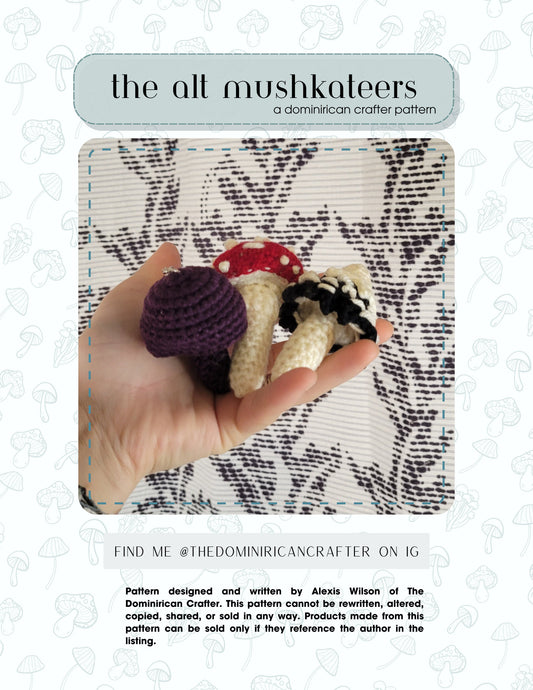 The Alt Mushkateers | Crochet Pattern PDF | Intermediate Friendly PDF Pattern | Nature Crochet Pattern | Amigurumi Pattern PDF