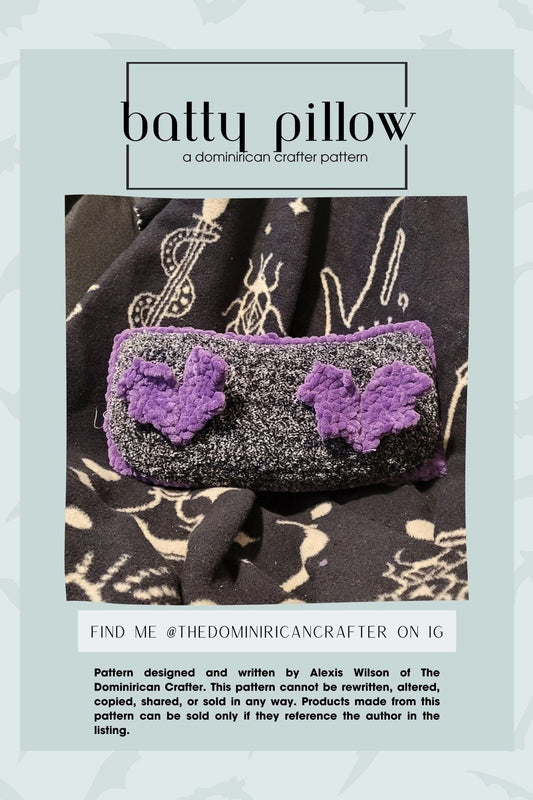 Batty Pillow Crochet Pattern PDF | Halloween Crochet Pattern | Goth Crochet Pattern | Beginner Friendly PDF Pattern